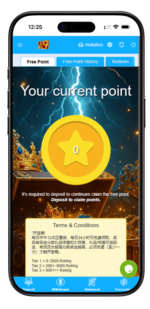 A9Play Daily Free Points Treasure Chest